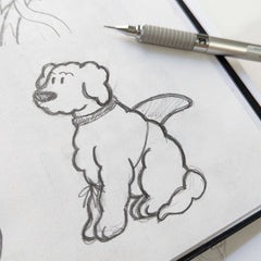 Golden Doodle Dog Shark Sketch