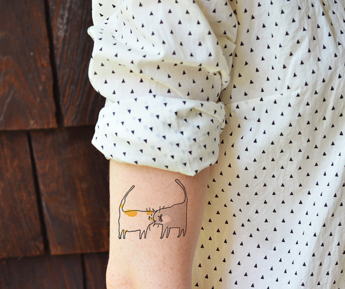 Temporary Tattoo Black cat Buy in Ukraine