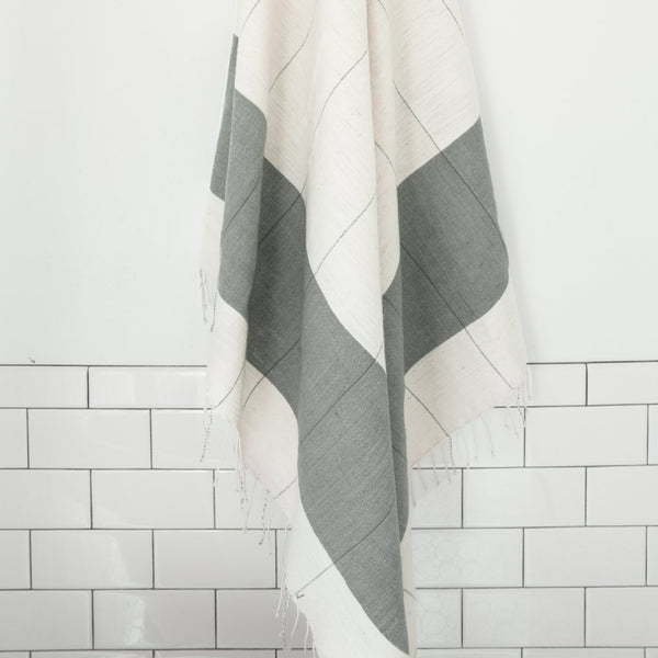 Modern Gray Bath Towel- Bolé Road Textiles
