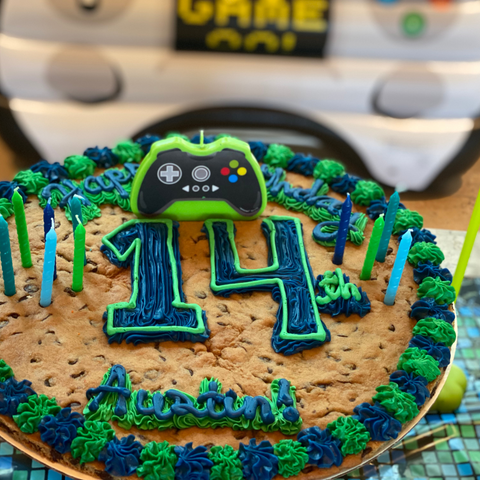 Gaming party cookie cake