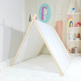 Kids white a-frame sleepover tent