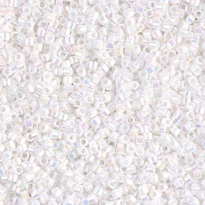 25g Miyuki Delica Seed Bead 11/0 Silver Lined White Opal AB DB223