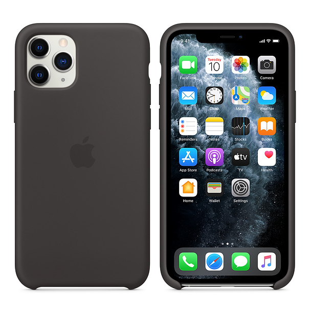 Apple Silicone Cover For Iphone 11 Pro Black Vodafone