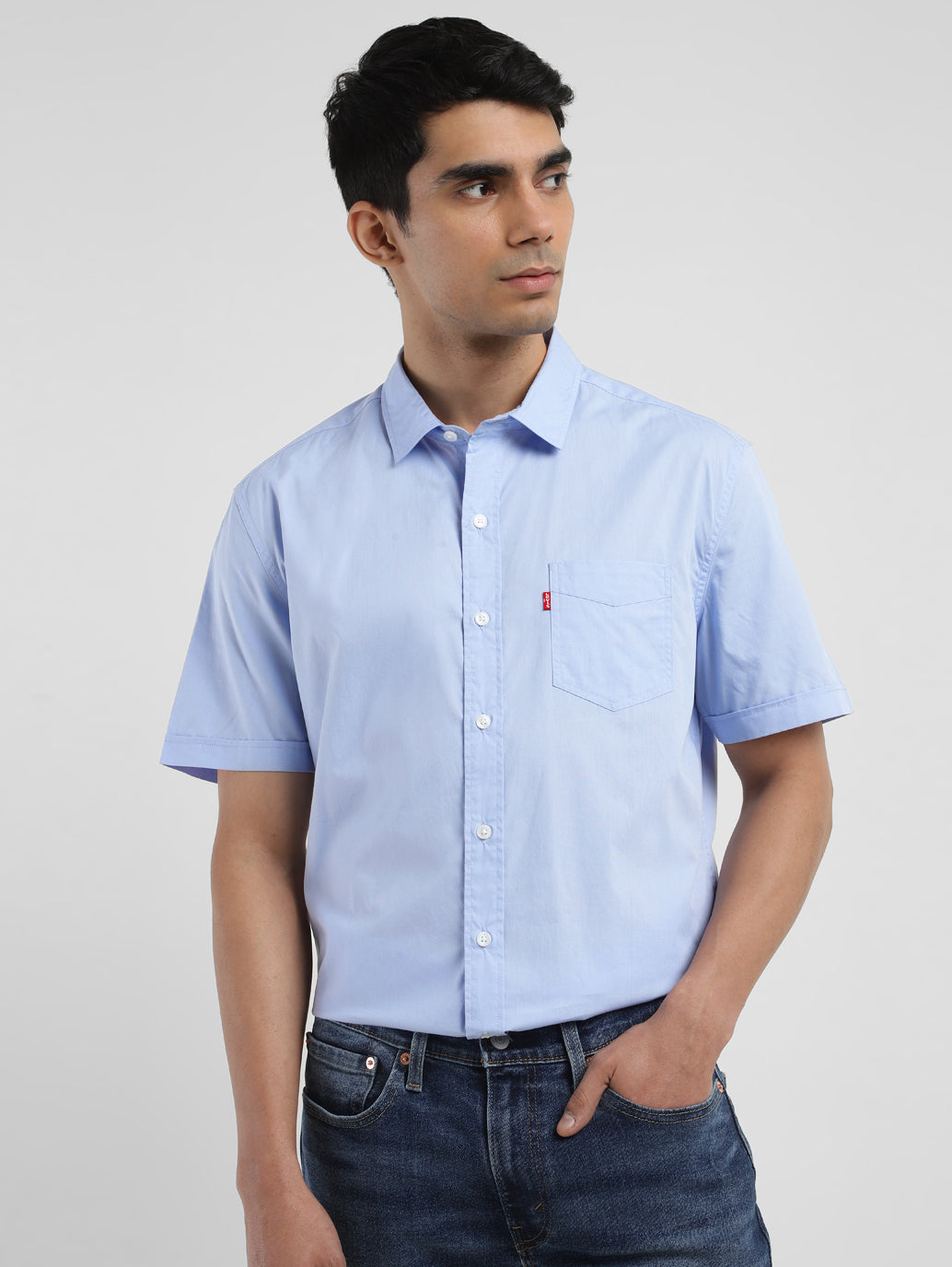 Numero Uno Pure Cotton Denim Blue Textured Shirt | NMSHFA2040-BLUE DENIM |  Cilory.com