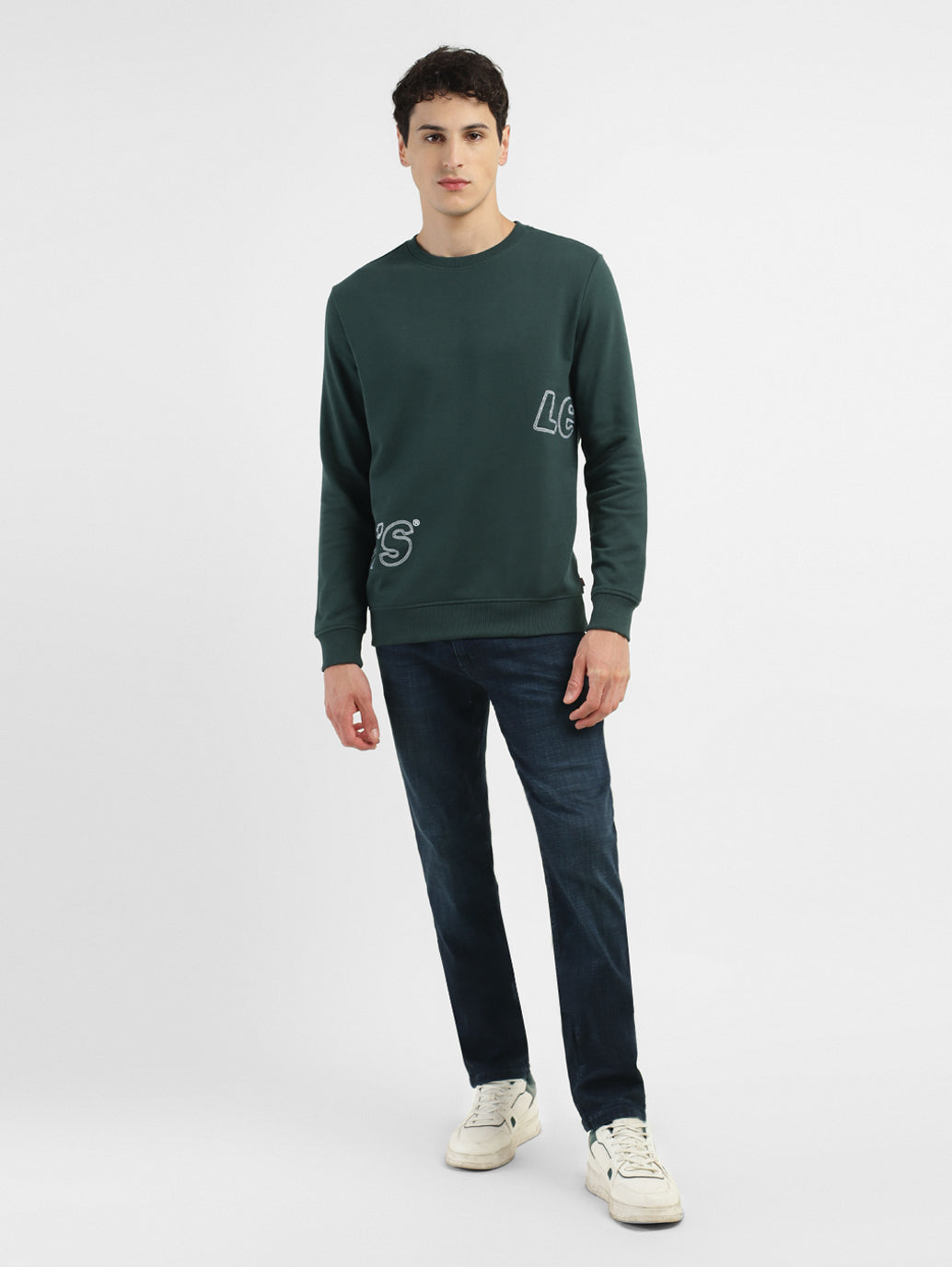 Men's Solid Green Crew Neck Sweatshirt – Levis India Store