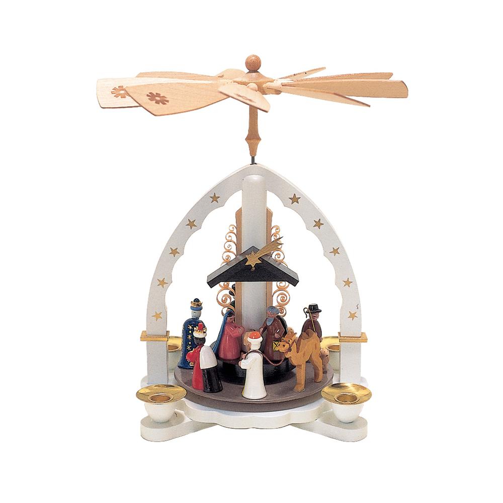 1604 - Richard Glaesser Pyramid - Nativity Scene - 10.5" Height x 9" Width x 9" Depth