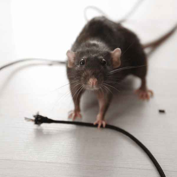 Rat gnawing cable
