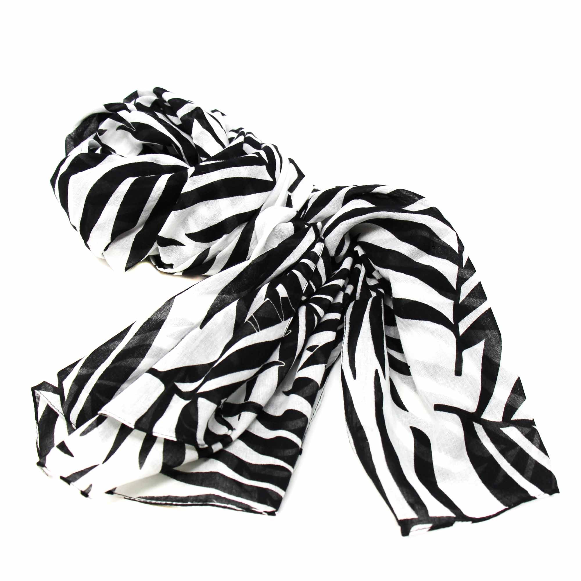 black and white cotton scarf