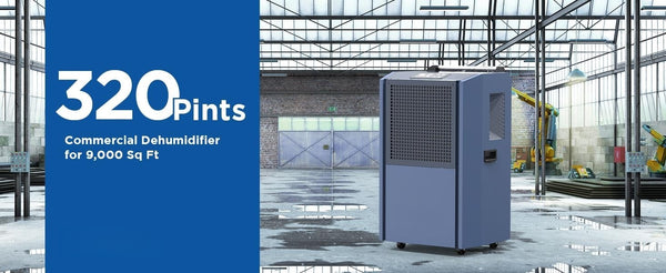 320 Pint Commercial Dehumidifier for Large Industrial Spaces Basements