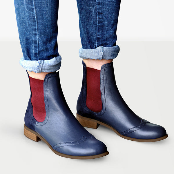Blue Chelsea Boots Womens by Julia Bo | Custom Made Shoes & Boots ...