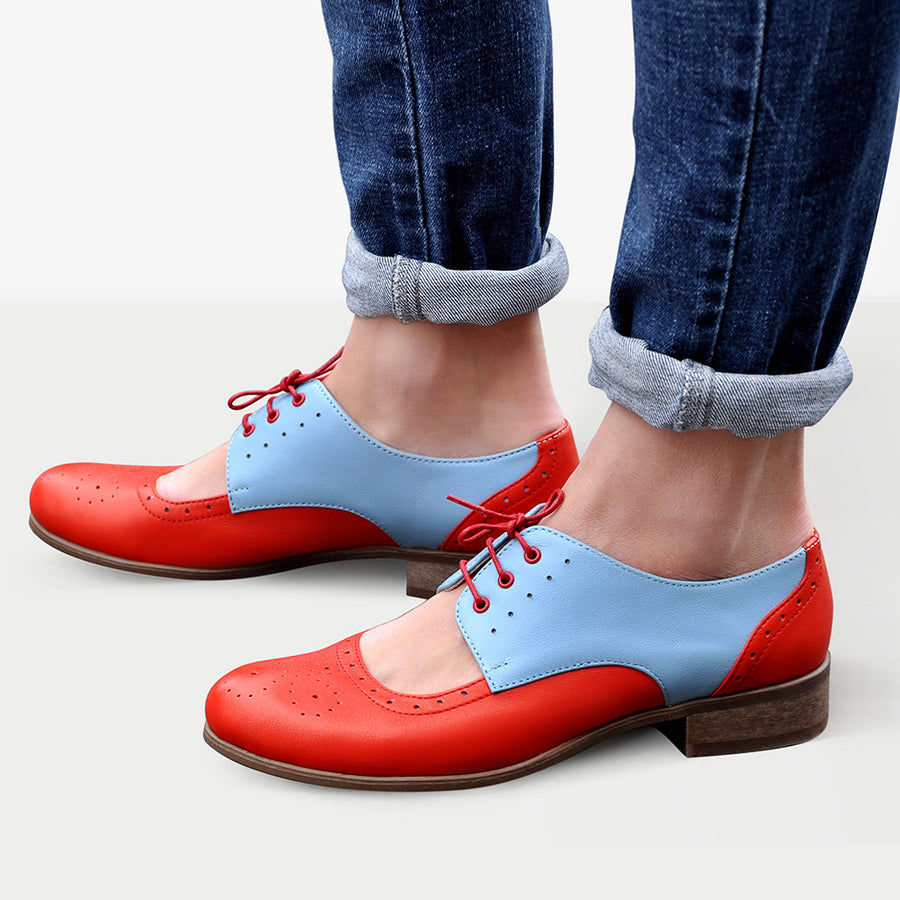 red oxford shoes ladies