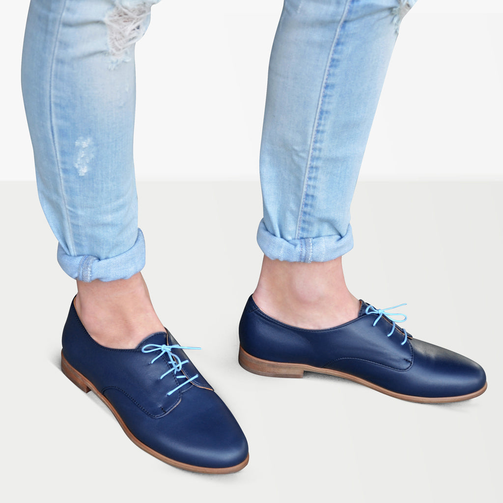 Blue oxford shoes womens | Julia Bo - Women's Oxfords & Boots