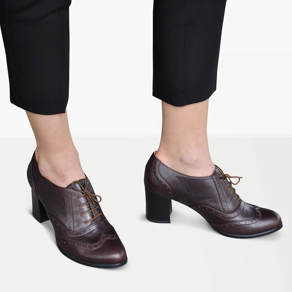 Womens oxford heels brown | Julia Bo - Women's Oxford Shoes & Boots ...