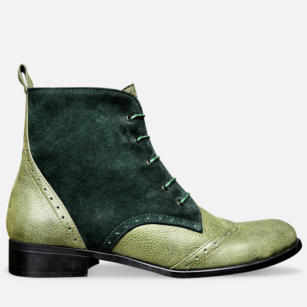 green lace up boots womens