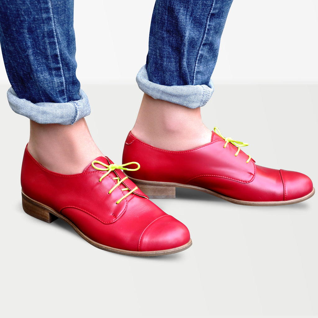 Red Oxford Shoes Womens | Julia Bo - Custom Made Shoes & Boots - Julia Bo - Women's  Oxfords