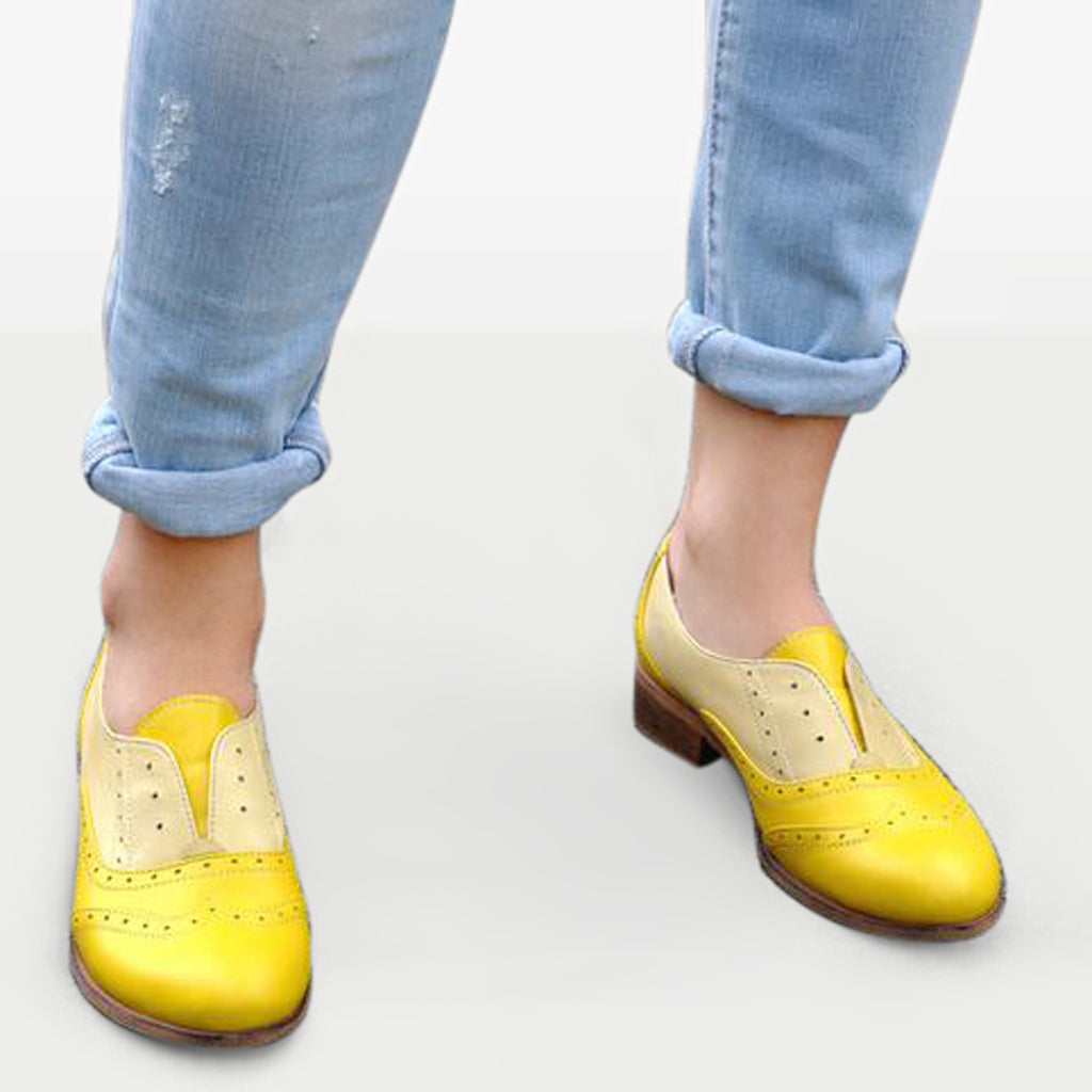 Yellow Slip On Shoes | Julia Bo - Women's Custom Oxfords & Boots ...