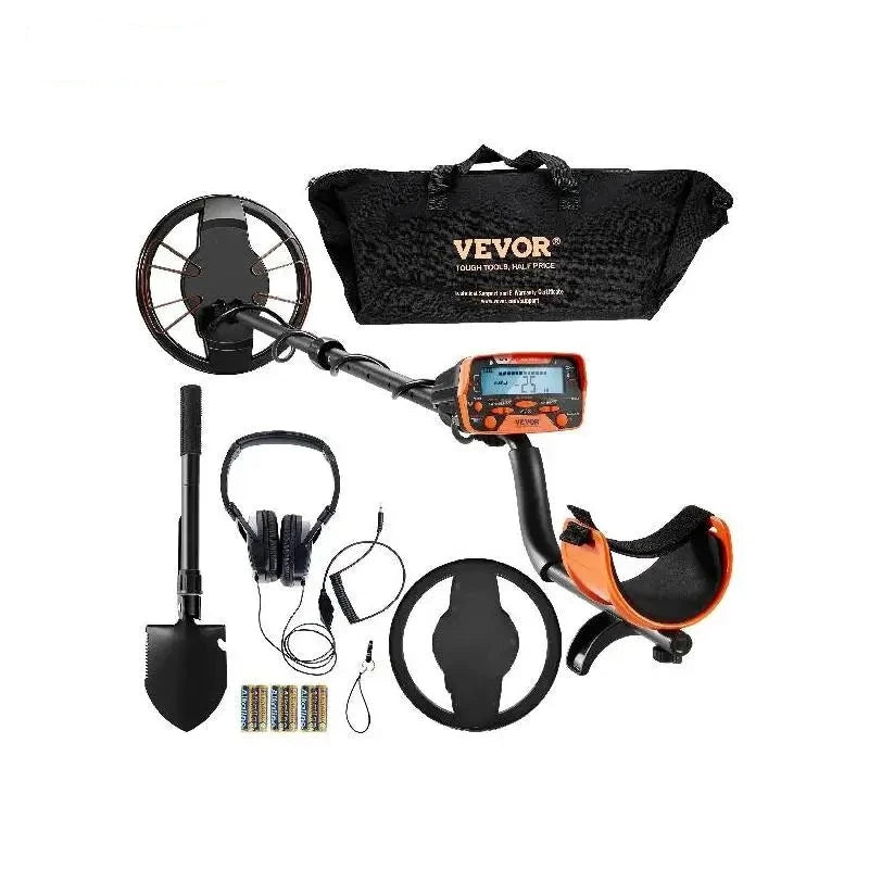 VEVOR Metal Detector for Adults & Kids 10Inch Waterproof Search Coil with LCD Display 7 Modes Adjustable 41''-52'' Aluminum Stem