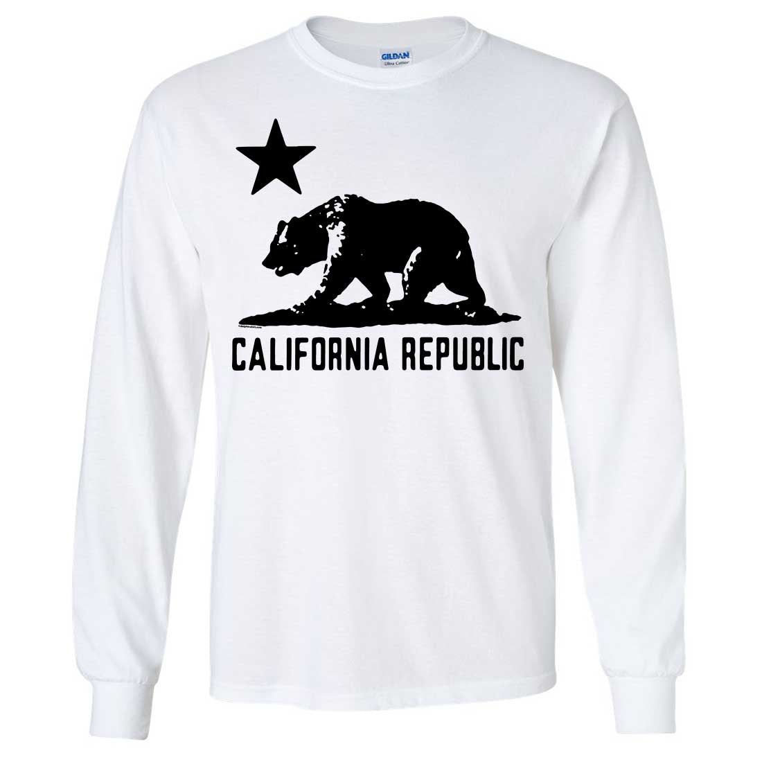 1100px x 1100px - California Flag Oversize Black Silhouette Long Sleeve Shirt - California  Republic Clothes