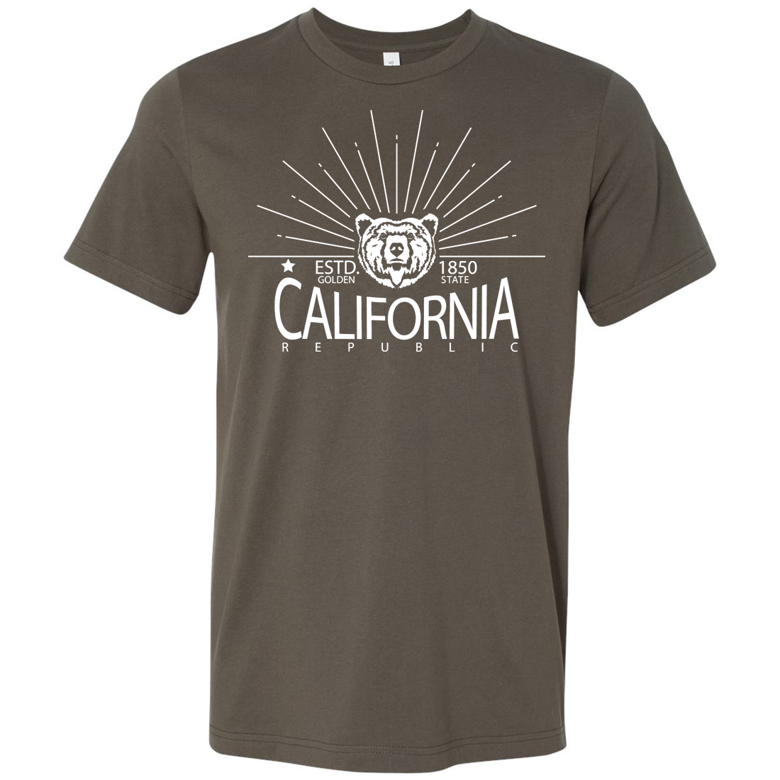 California Golden State White Print Asst Colors Mens Lightweight Fitte ...
