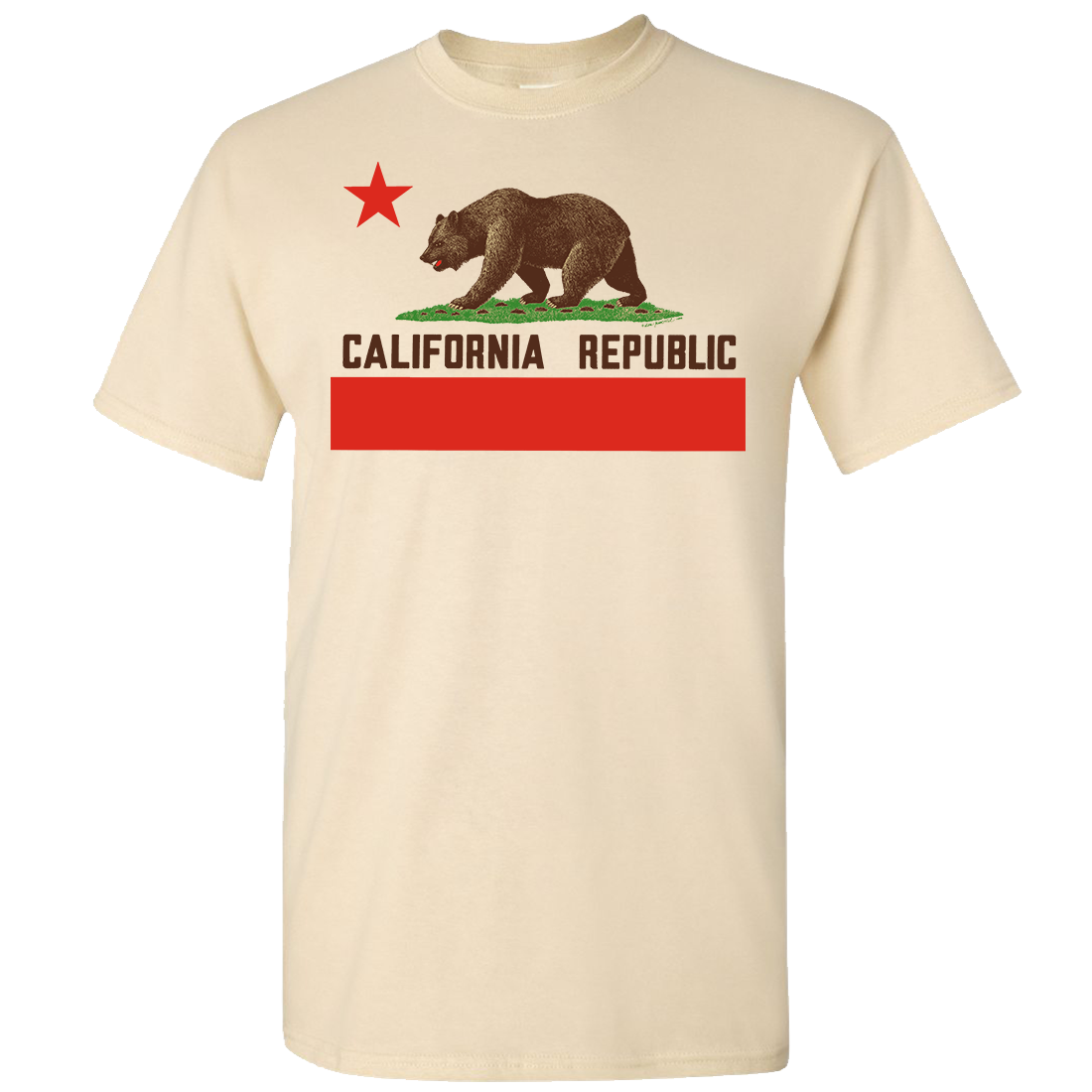 Don Pimentel California Republic Bear Flag Brown Text Asst Colors T-sh ...
