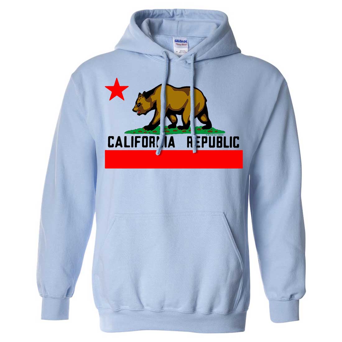 California Republic Borderless Bear Flag Black Text Sweatshirt Hoodie ...