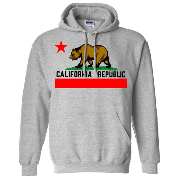 California Republic Borderless Bear Flag Black Text Sweatshirt Hoodie ...