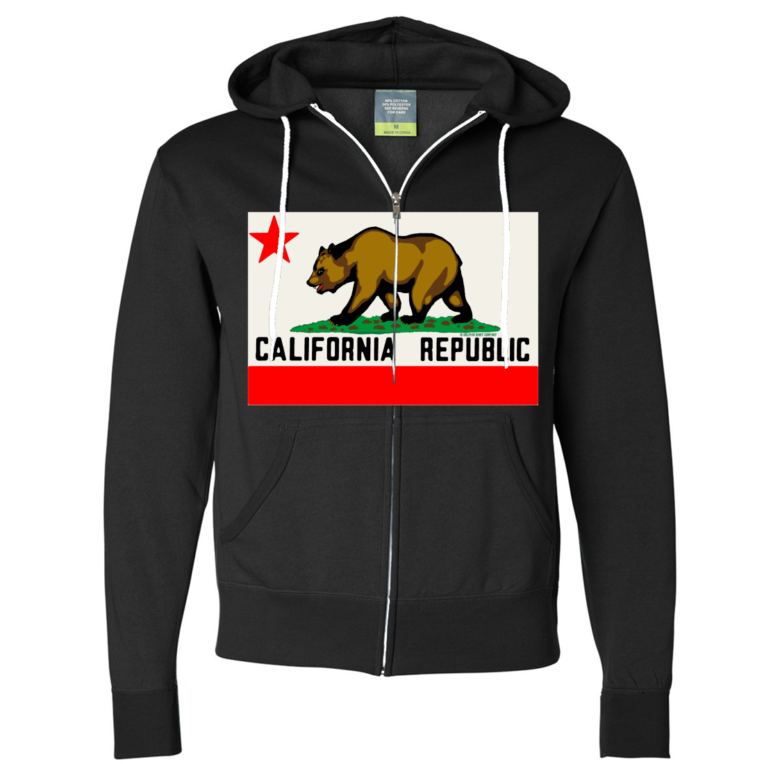 California Republic Original Bear Flag Zip-Up Hoodie - California ...