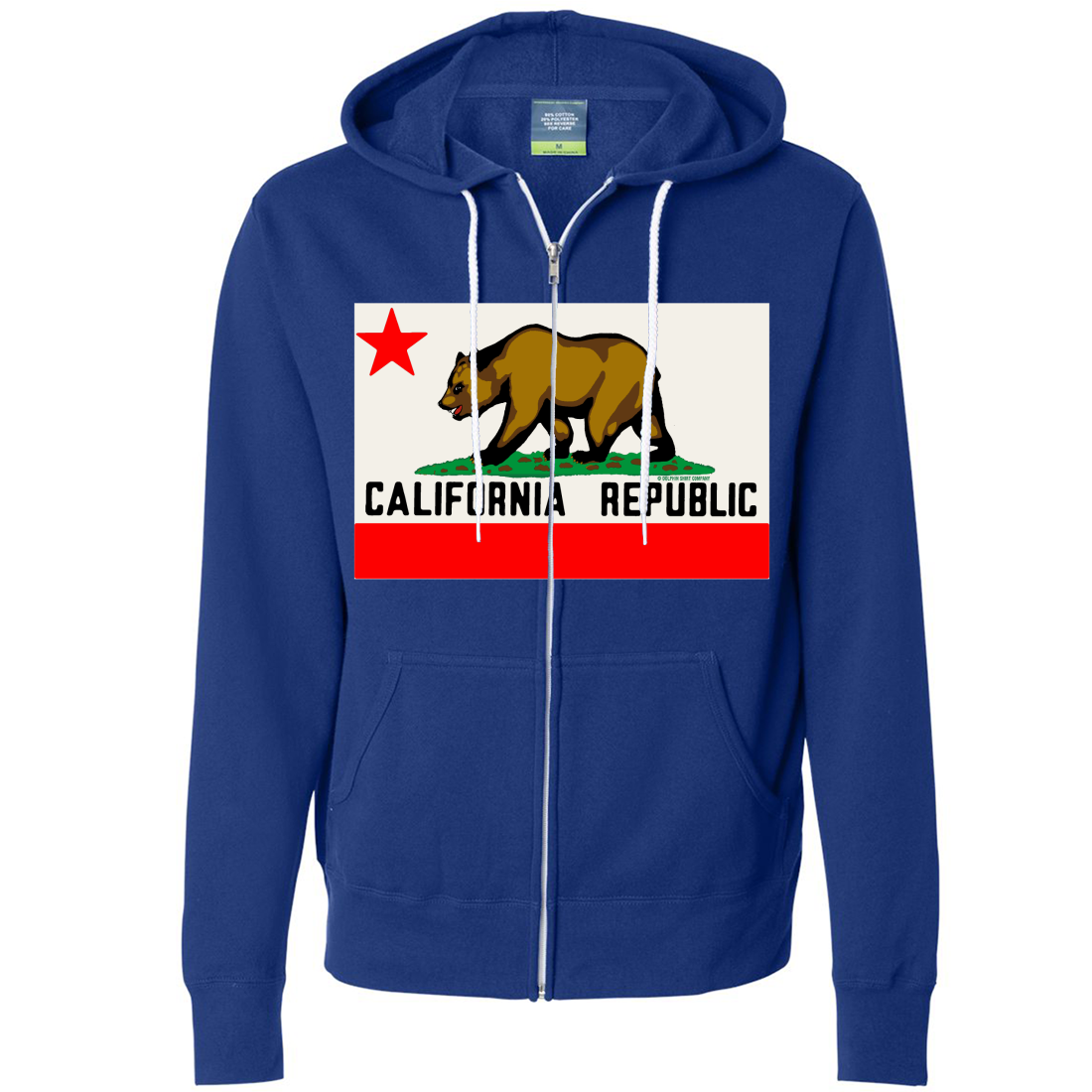 California Republic Original Bear Flag Zip-Up Hoodie - California ...