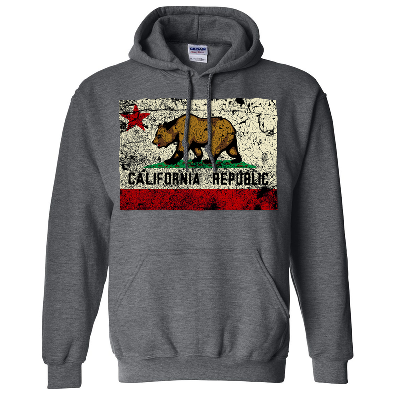 California State Flag Distressed Vintage Asst Colors Hoodie ...