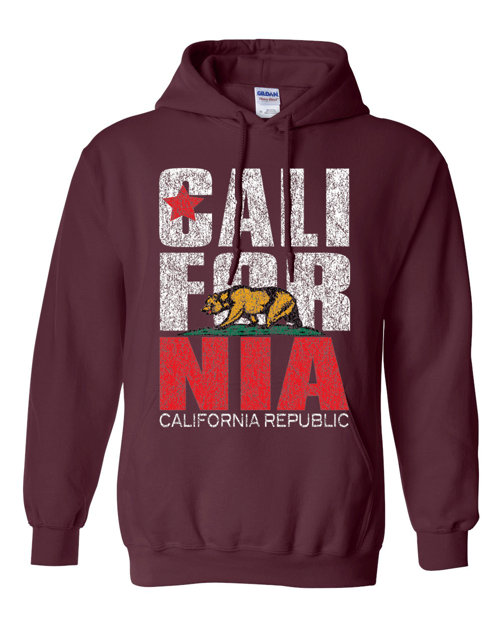 California Flag Retro Bold Text Sweatshirt Hoodie - California