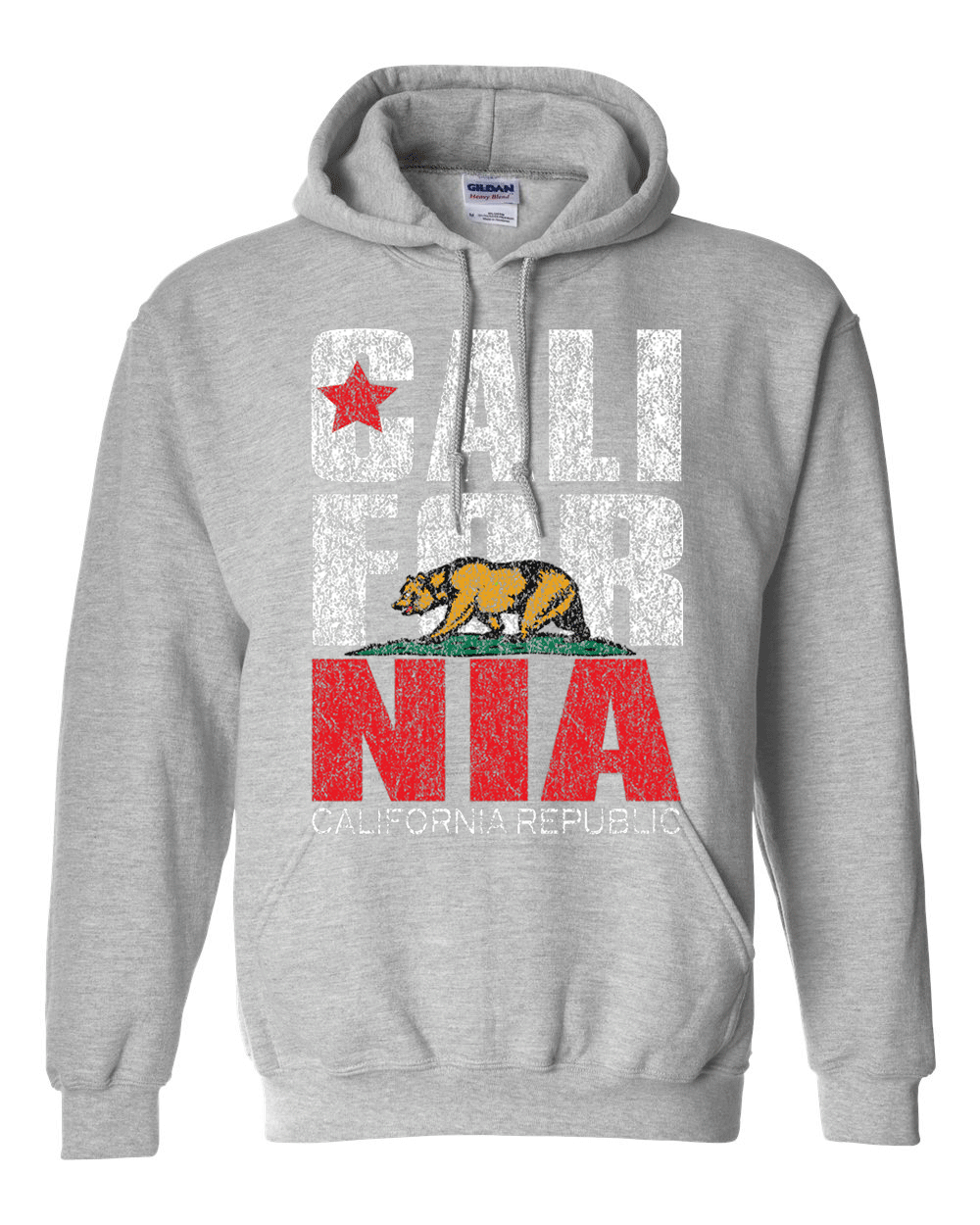California Flag Retro Bold Text Sweatshirt Hoodie - California Republic ...