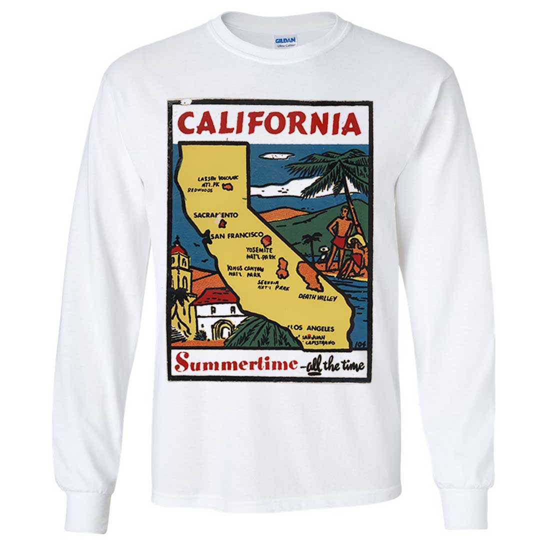 skade damp Andesbjergene Vintage State Sticker California Long Sleeve Shirt - California Republic  Clothes