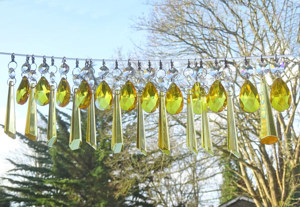 20 Cut Glass Orange Topaz Chandelier Drops Crystals Beads Droplets Light Lamp Parts 1