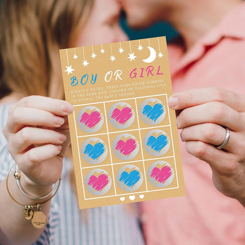 Gender reveal ideas lottery tickets cards