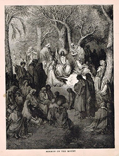 Gustave Dore's Illustration - SERMON ON THE MOUNT - Woodcut - c1880 ...