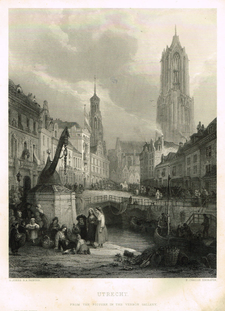Fine Art Utrecht By G Jones Engraved By E Challis Steel Engr Sandtique Rare Prints And Maps