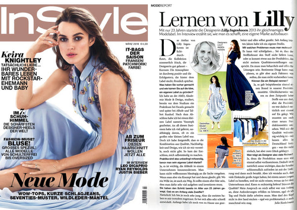 Full Spread About Lilly Ingenhoven in "InStyle"