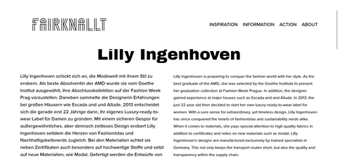 Lilly Ingenhoven on "Fairknallt"