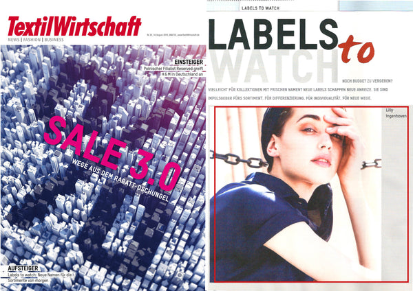 Lilly Ingenhoven featured in "Textilwirtschaft" labels to watch