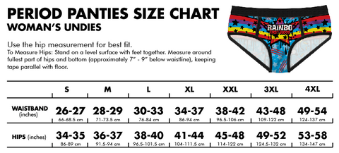 Size Chart  Period Panties – Too Fast