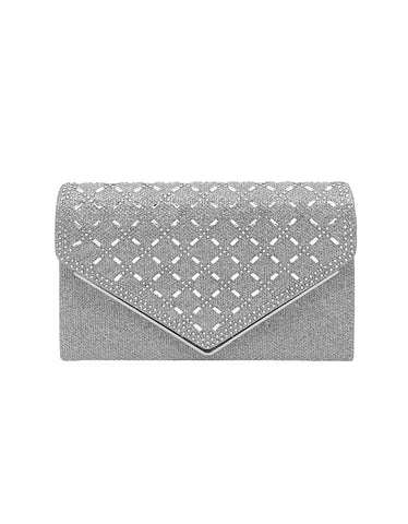 La Regale Black Sequin Triangle Clutch