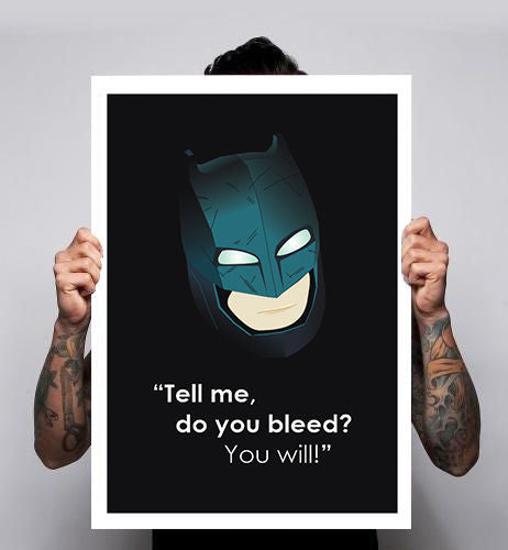 Tell Me Do You Bleed Superman Vs Batman Movie Poster 180gm A1-3 New ...