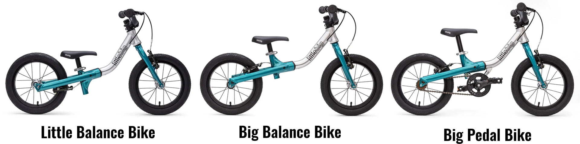 3 modes of the LittleBig convertible balance bike