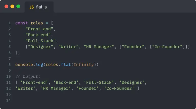 Tableau plat JavaScript Infinity