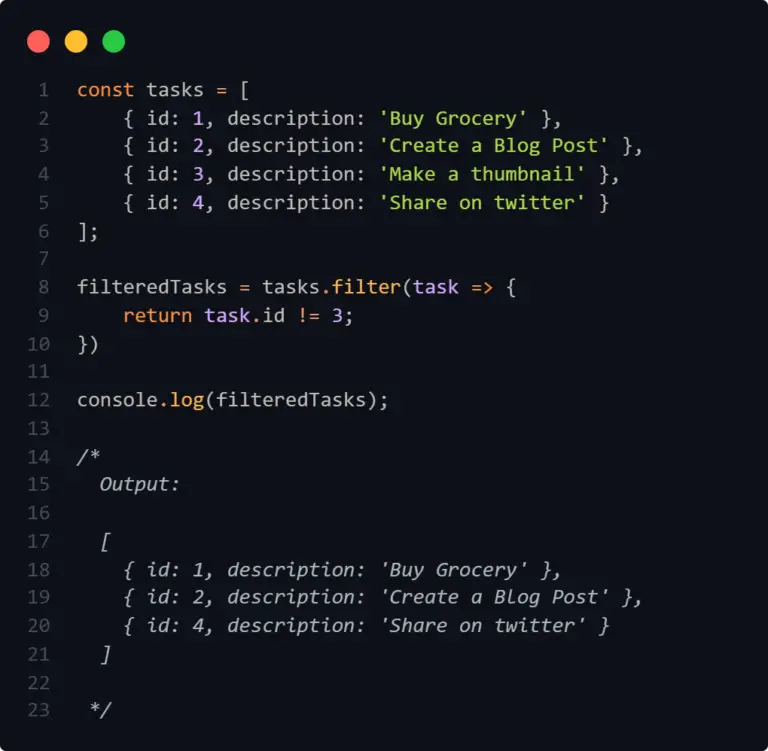 méthode array.filter javascript