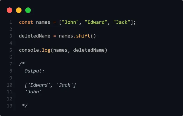 méthode array.shift javascript