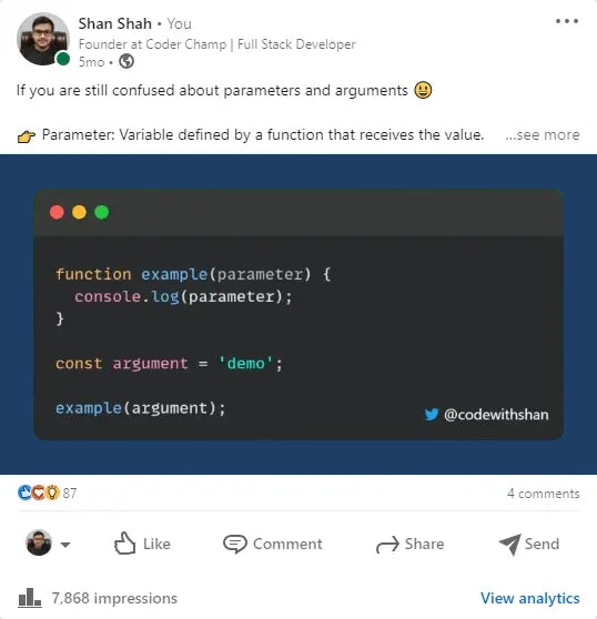 Code snippet with snappify went viral