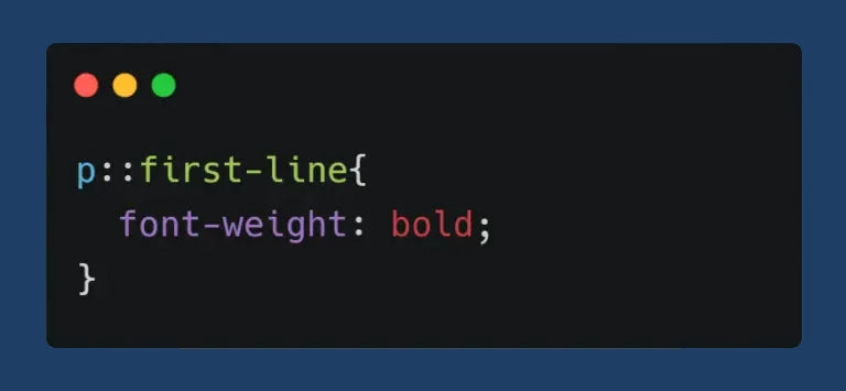 first line css selectors
