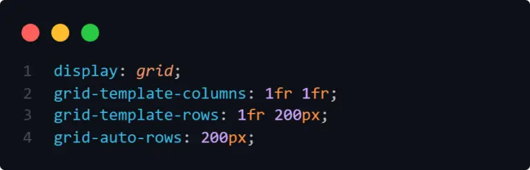 Grid auto rows code