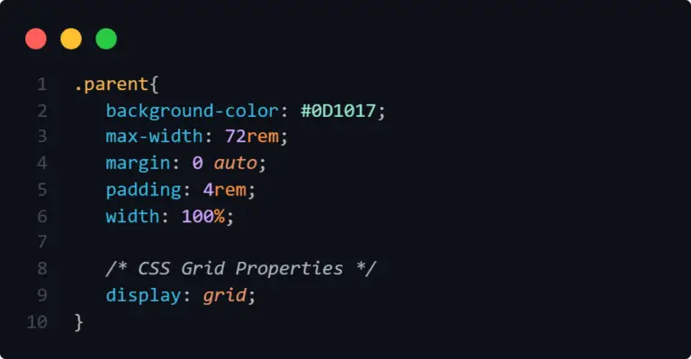 Initiate css grid with display property